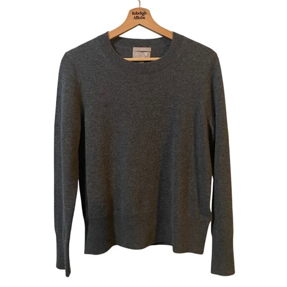 J. Crew 100% Cashmere Classic-Fit Crewneck Sweater SZ SMALL Charcoal Gray $148 - Picture 1 of 9